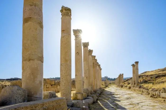 Framed Print : Jordan, Jerash Governorate, Jerash. Colonnaded street (cardo maximus) in the ancient Framed Print : Jordan, Jerash Governorate, Jerash. Colonnaded street (cardo maximus) in the ancient