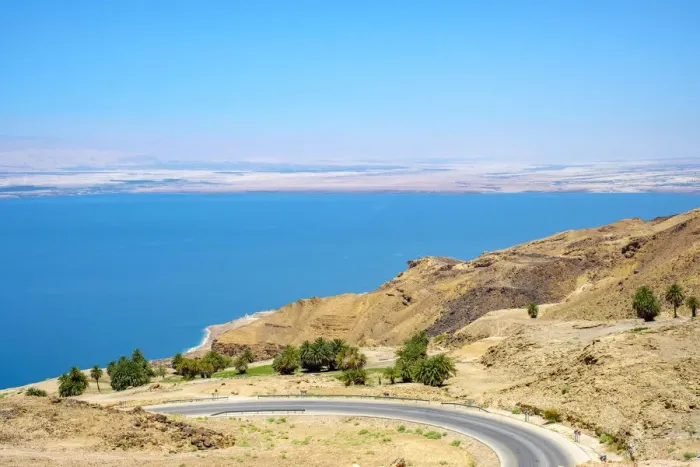 Framed Print : Jordan, Madaba Governorate. Dead sea coast near Ma in