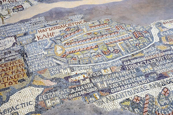 Jordan, Madaba Governorate, Madaba. Madaba Map, an early Byzantine mosaic, cartographic