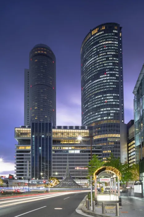 Framed Print : JR Central Towers at dusk, Nagoya, Japan Framed Print : JR Central Towers at dusk, Nagoya, Japan