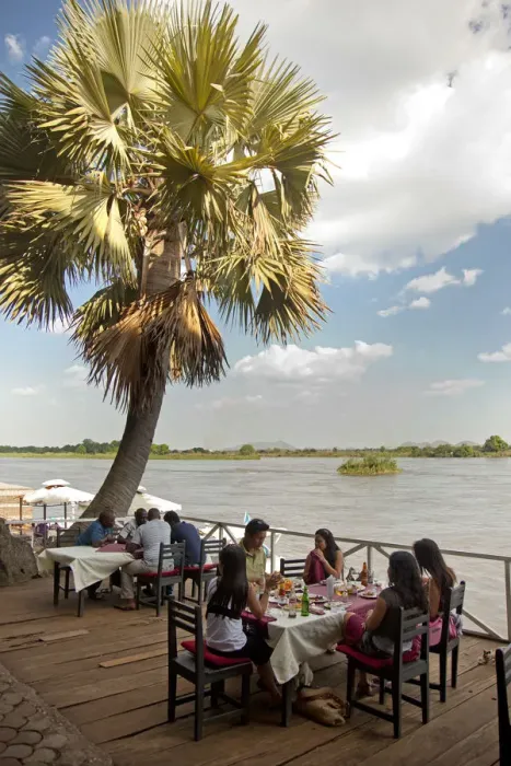 Framed Print : Juba, South Sudan. Restaurant on the banks of the river Nile Framed Print : Juba, South Sudan. Restaurant on the banks of the river Nile