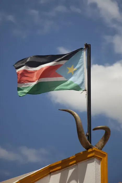 Framed Print : Juba, South Sudan. The South Sudanese Flag flying at the mausoleum of John Garang Framed Print : Juba, South Sudan. The South Sudanese Flag flying at the mausoleum of John Garang