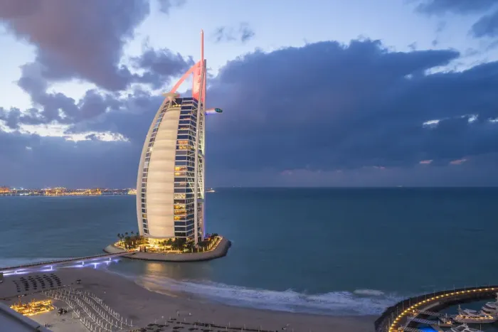 Framed Print : Jumeirah Beach, Burj Al Arab Hotel, Dubai, United Arab Emirates, Middle East