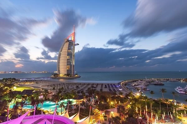 Jumeirah Beach, Burj Al Arab Hotel, Dubai. Available as Framed Prints,  Photos, Wall Art and other products #14667062