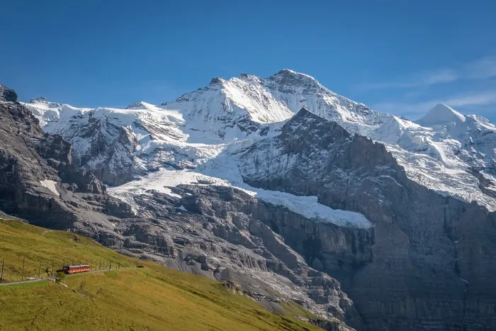 Framed Print : Jungfrau above Kleine Scheidegg, Berner Oberland, Switzerland