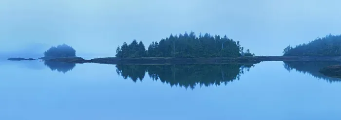 Framed Print : Kaien Island in Morse Basin in fog at dawn, Prince Rupert, British Columbia, Canada Framed Print : Kaien Island in Morse Basin in fog at dawn, Prince Rupert, British Columbia, Canada