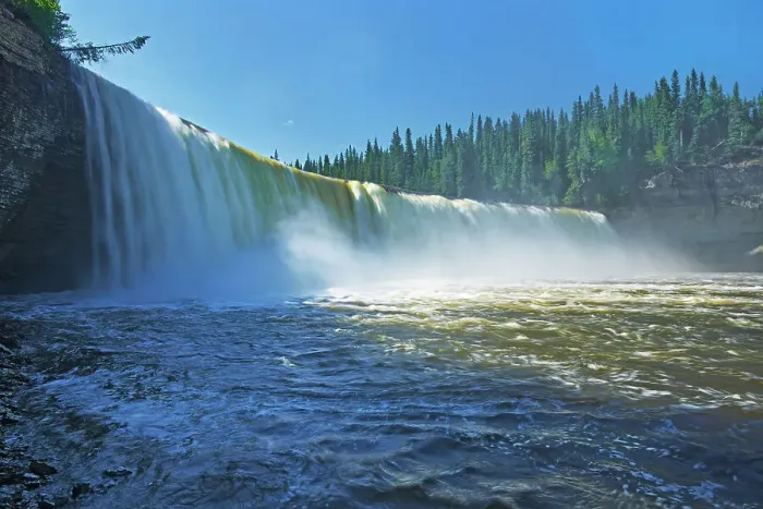 Framed Print : Kakisa River at Lady Evelyn Falls on the Waterfalls Route (Highway) (Mackenzie Highway), Lady Evelyn Falls Territorial Park, Northwest Territories, Canada Framed Print : Kakisa River at Lady Evelyn Falls on the Waterfalls Route (Highway) (Mackenzie Highway), Lady Evelyn Falls Territorial Park, Northwest Territories, Canada