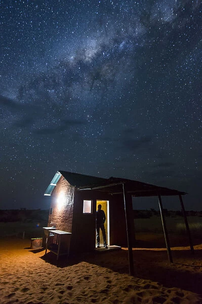 Kalahari desert, Southern Namibia, Africa. Night under a starry sky