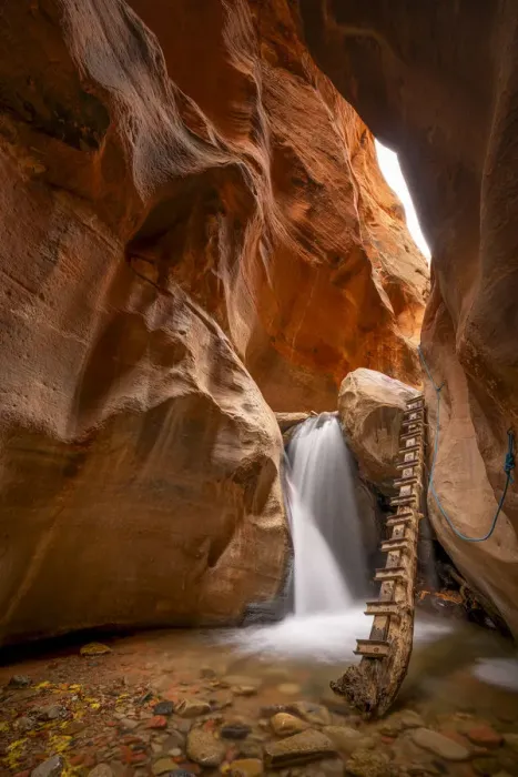 Framed Print : Kanarraville Creek Falls in autumn, Kolob Canyons section of Zion National Park, Utah Framed Print : Kanarraville Creek Falls in autumn, Kolob Canyons section of Zion National Park, Utah