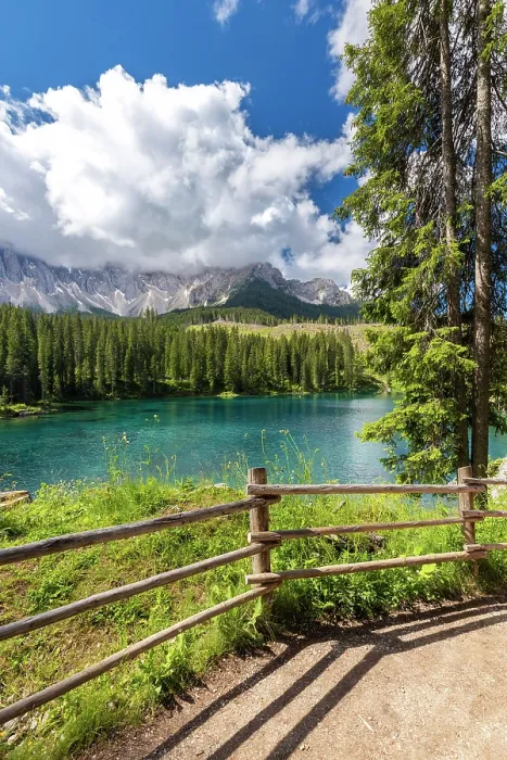 Framed Print : Karersee lake in summer. Carezza, Dolomites, South Tyrol, Trentino Alto Adige, Italy Framed Print : Karersee lake in summer. Carezza, Dolomites, South Tyrol, Trentino Alto Adige, Italy