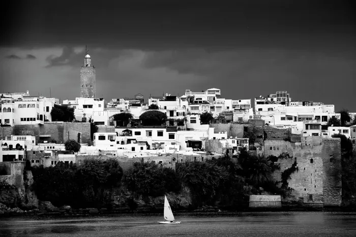 Framed Print : Kasbah of the Udayas (UESCO World Heritage Site), at the mouth of the Bou Regreg River, Rabat, Morocco