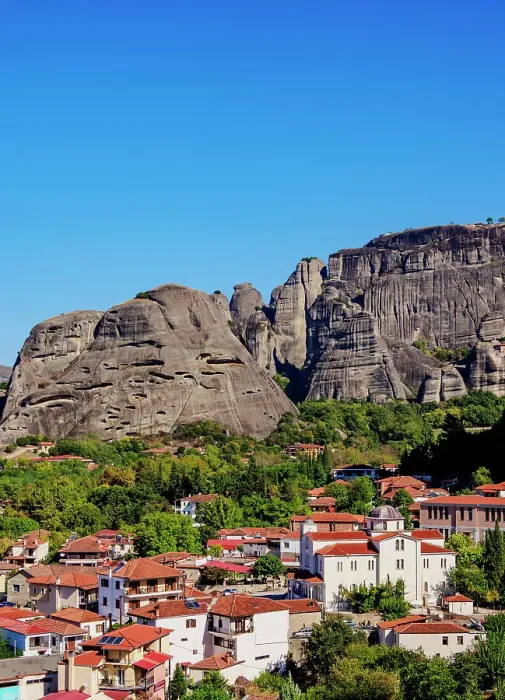 Framed Print : Kastraki Village, elevated view, Meteora, Thessaly, Greece Framed Print : Kastraki Village, elevated view, Meteora, Thessaly, Greece