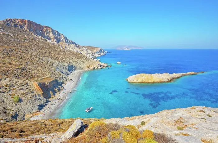 Framed Print : Katergo beach, Folegandros Island, Cyclades Islands, Greece