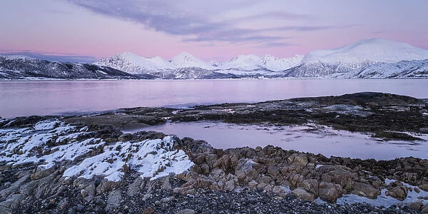 Kattfjorden, Kvaloya, Troms region, Arctic region, Norway