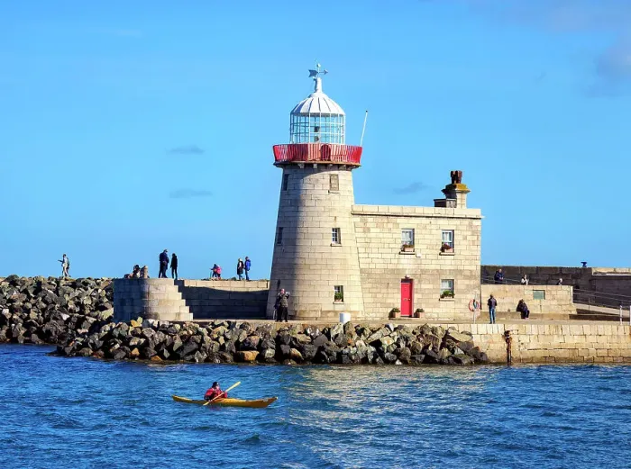 Framed Print : Kayaker in front of the Howth Lighthouse, Howth, County Dublin, Ireland Framed Print : Kayaker in front of the Howth Lighthouse, Howth, County Dublin, Ireland