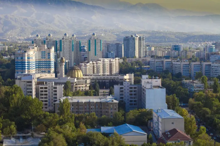 Framed Print : Kazakhstan, Almaty, View of Almaty city from Kok-Tobe Framed Print : Kazakhstan, Almaty, View of Almaty city from Kok-Tobe