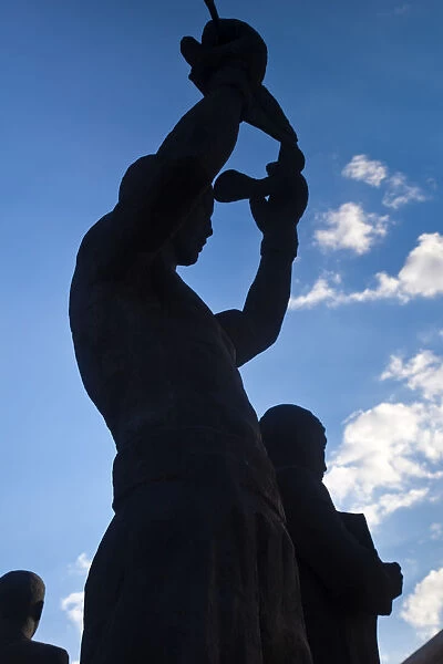 Kazakhstan, Astana, Statue by KazakYeli monument (Kazakh Country)