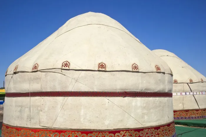Framed Print : Kazakhstan, Astana, Yurts at Country fair
