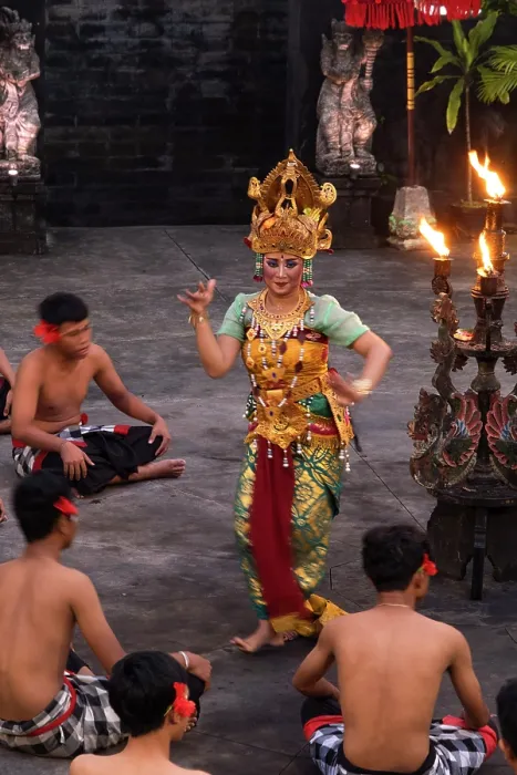 Framed Print : Kecak Dance performance, Tanah Lot, Bali, Indonesia