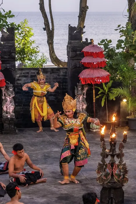 Framed Print : Kecak Dance performance, Tanah Lot, Bali, Indonesia