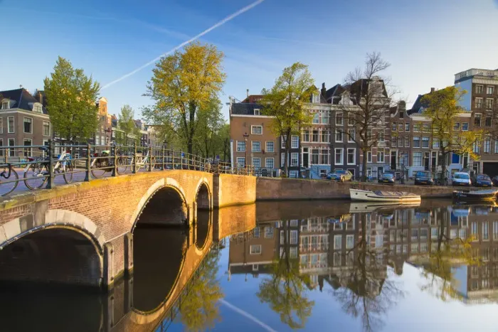 Framed Print : Keizersgracht canal at dawn, Amsterdam, Netherlands