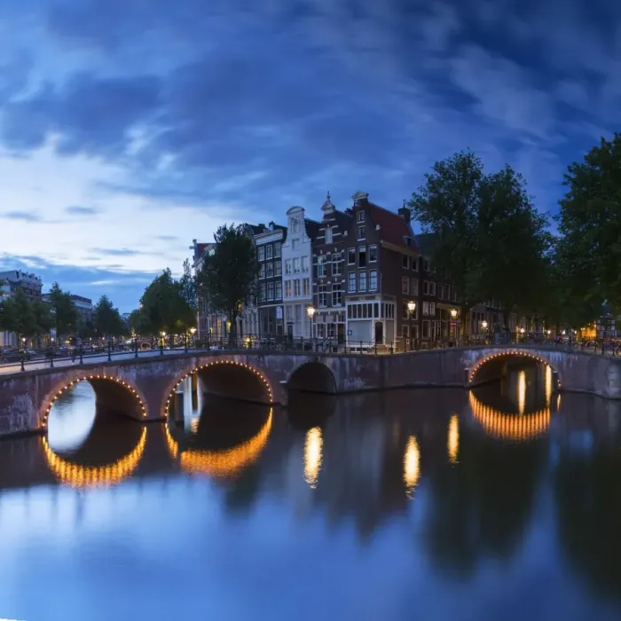 Framed Print : Keizersgracht canal at dusk, Amsterdam, Netherlands Framed Print : Keizersgracht canal at dusk, Amsterdam, Netherlands