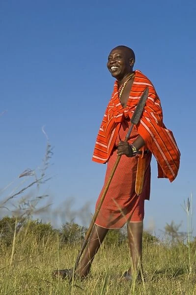 Kenya, Masai Mara. Safari guide, Salsh Ole Morompi, one of the guides at Rekero Camp