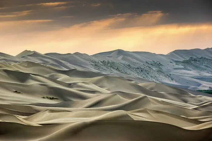 Framed Print : Khongoryn Els sand dunes at sunset, Gobi Desert, Mongolia Framed Print : Khongoryn Els sand dunes at sunset, Gobi Desert, Mongolia