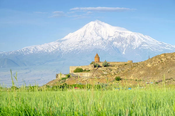 Khor Virap monastery and Mount Ararat, near Lusarat, Ararat Province, Armenia