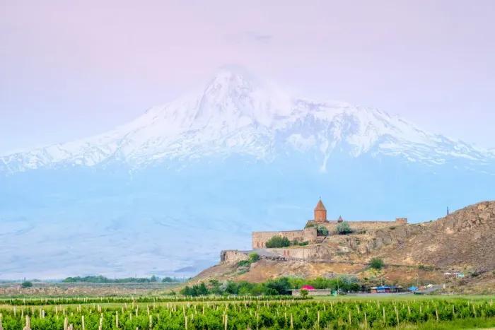 Framed Print : Khor Virap monastery and Mount Ararat at sunrise, near Lusarat, Ararat Province, Armenia Framed Print : Khor Virap monastery and Mount Ararat at sunrise, near Lusarat, Ararat Province, Armenia