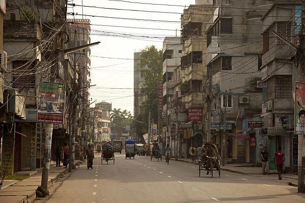 Khulna, Bangladesh. An urban street scene in central Khulna