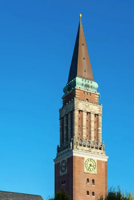 Framed Print : Detail of Kiel Town Hall Tower against clear sky, Kiel, Schleswig-Holstein, Germany Framed Print : Detail of Kiel Town Hall Tower against clear sky, Kiel, Schleswig-Holstein, Germany