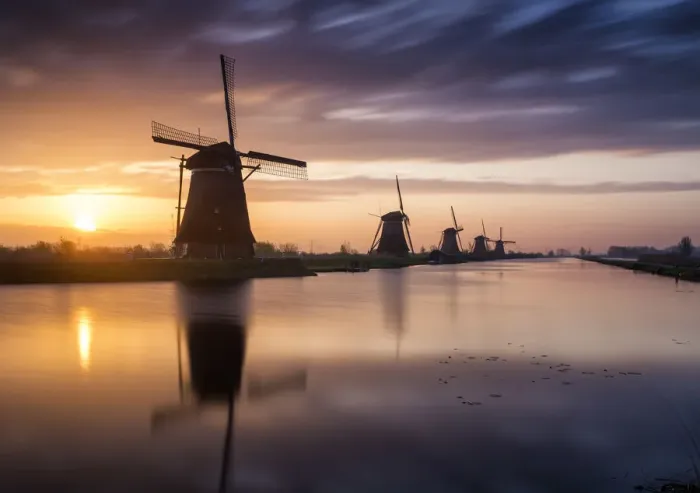 Framed Print : Kinderdijk at Sunrise, Holland, Netherlands Framed Print : Kinderdijk at Sunrise, Holland, Netherlands