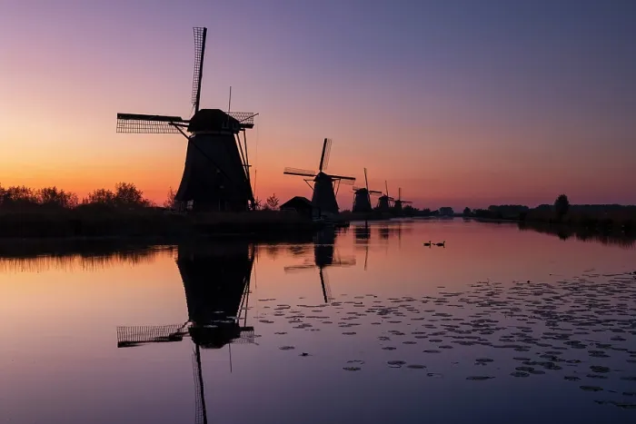 Framed Print : Kinderdijk at Sunrise, Holland, Netherlands Framed Print : Kinderdijk at Sunrise, Holland, Netherlands