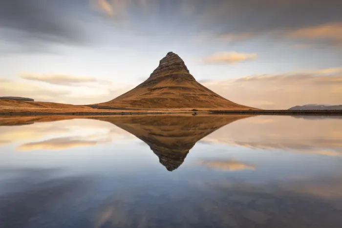 Framed Print : Kirkjufell mount reflected in a little lagoon during a winter sunrise, Snaefells Peninsula, Vesturland, Iceland Framed Print : Kirkjufell mount reflected in a little lagoon during a winter sunrise, Snaefells Peninsula, Vesturland, Iceland