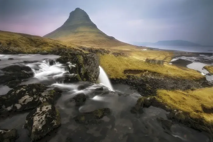 Framed Print : Kirkjufell mountain and Kirkjufellfoss at sunrise, Snaefellsnes Peninsula, Iceland Framed Print : Kirkjufell mountain and Kirkjufellfoss at sunrise, Snaefellsnes Peninsula, Iceland