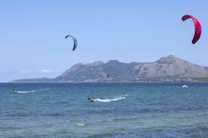 Framed Print : Kite surfing Pollenca, Serra de Tramuntana, Mallorca, Balearic Islands, Spain Framed Print : Kite surfing Pollenca, Serra de Tramuntana, Mallorca, Balearic Islands, Spain