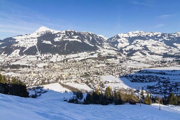 Kitzbuhel panoramic view during winter, Austria, Alps