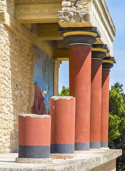 Knossos arechological site in Crete, Greece
