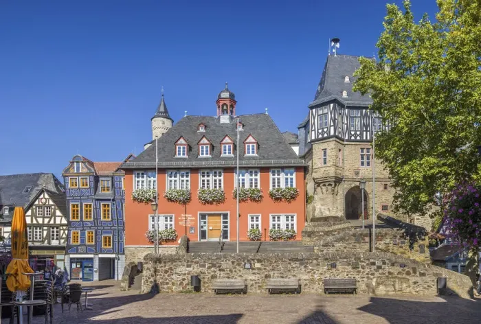 Framed Print : Koenig-Adolf square and Idstein Castle, Hesse, Germany Framed Print : Koenig-Adolf square and Idstein Castle, Hesse, Germany