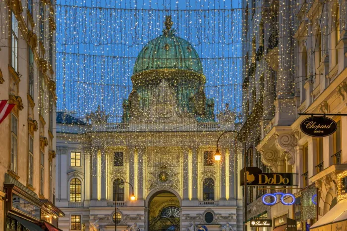 Framed Print : Kohlmarkt pedestrian mall illuminated with Christmas lights, Vienna, Austria Framed Print : Kohlmarkt pedestrian mall illuminated with Christmas lights, Vienna, Austria