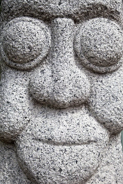 Korea, Seoul, Gyeongbokgung Palace, National Folk museum of Korea, Stone carved face