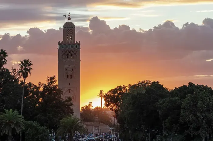 Framed Print : Koutoubia Minaret at sunset, Marrakech, Morocco