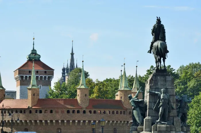 Framed Print : The Krakow gothic-style barbican, dating back to 1498, is one of the few still surviving