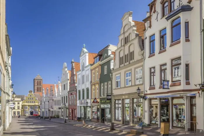 Framed Print : Kramerstrasse in the old town of Wismar, Mecklenburg-Western Pomerania Framed Print : Kramerstrasse in the old town of Wismar, Mecklenburg-Western Pomerania