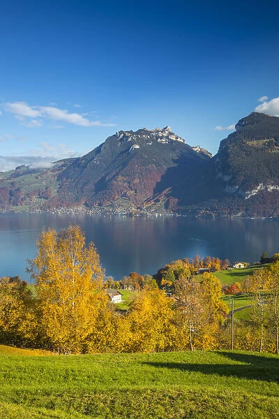 Krattigen and Lake Thun, Berner Oberland, Switzerland