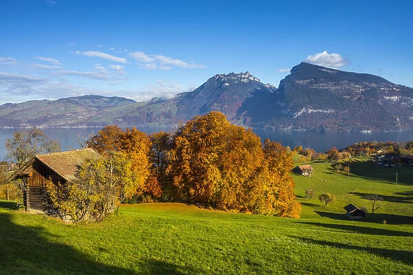 Krattigen and Lake Thun, Berner Oberland, Switzerland