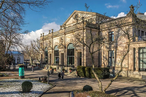 Kurhaus (park side) in winter, Wiesbaden, Hesse, Germany