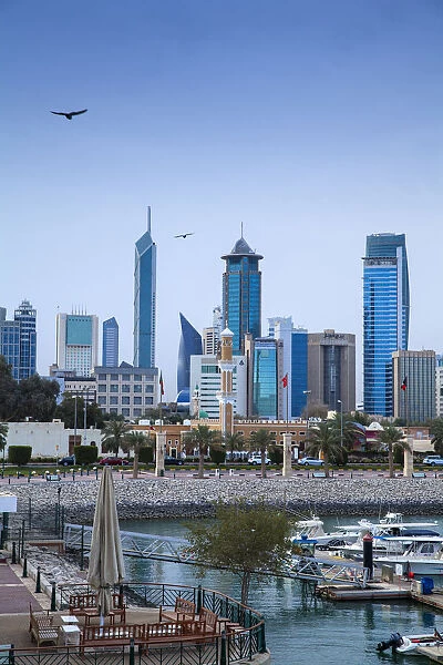 Kuwait, Kuwait City, City view from Souk Shark Shopping Center and Marina