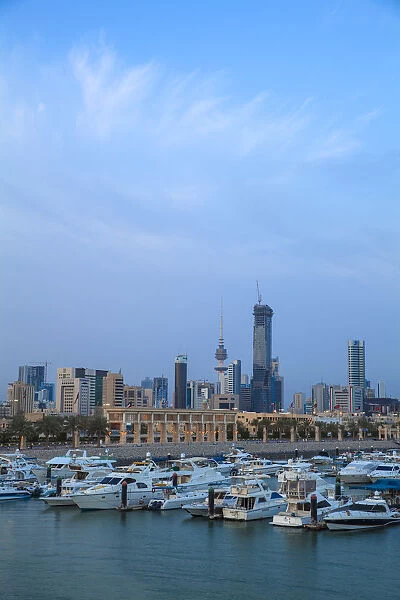 Kuwait, Kuwait City, City view from Souk Shark Shopping Center and Marina